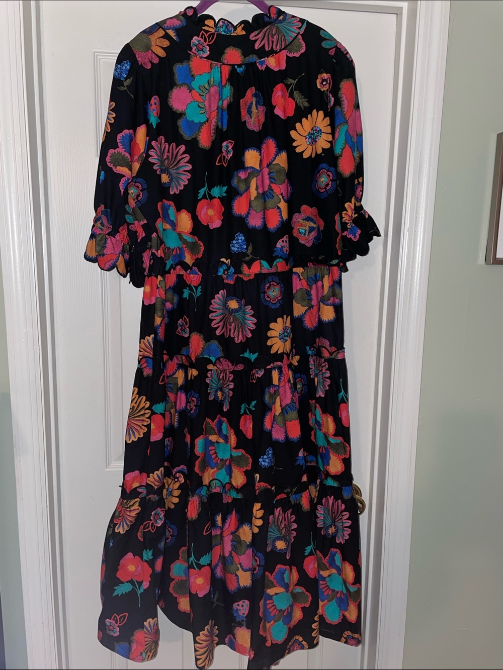 FARM Rio Black Maxi Dress with Vibrant Floral Print - Picture 8 of 8